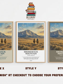 Brokeback Mountain bookish print in frame leaning in hallway – literary fiction wall art