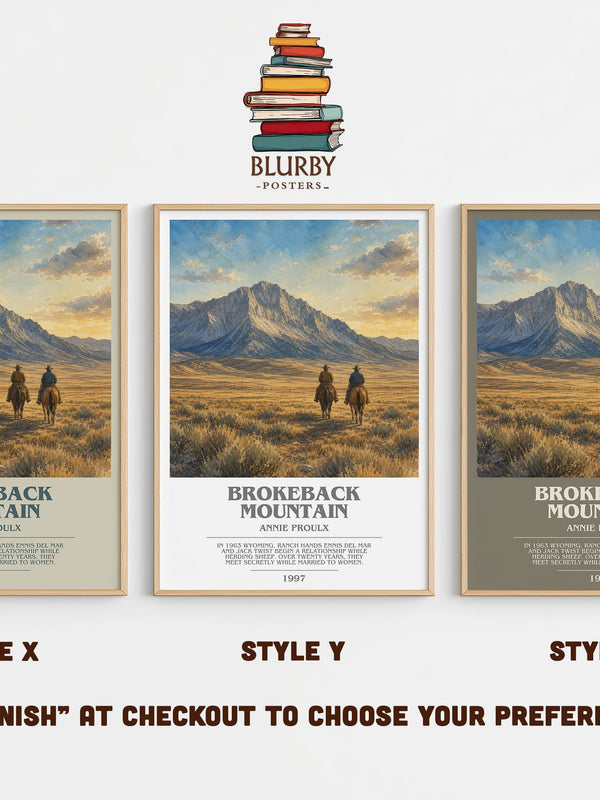 Brokeback Mountain bookish print in frame leaning in hallway – literary fiction wall art