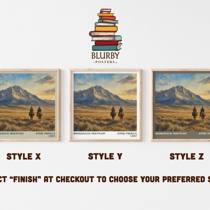Brokeback Mountain literary print in frame leaning in hallway – literary fiction wall art