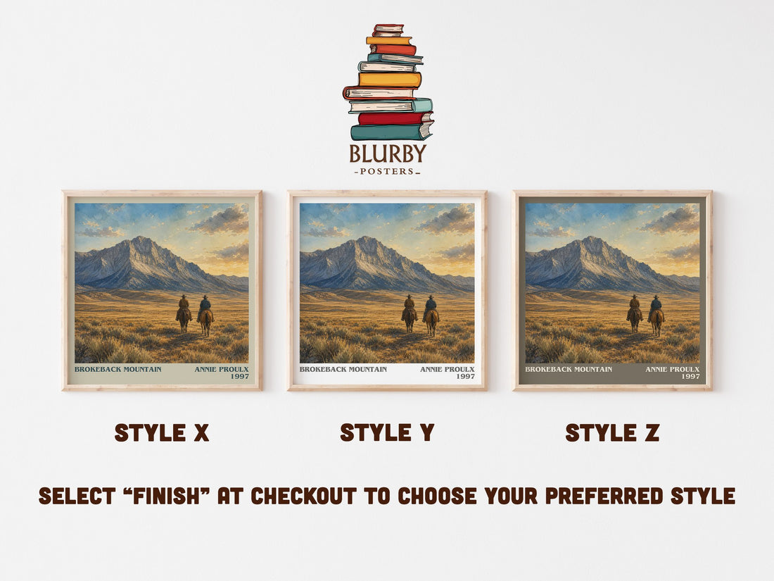 Brokeback Mountain literary print in frame leaning in hallway – literary fiction wall art (mockup)