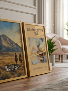 Brokeback Mountain watercolour print framed by window – literary home decor