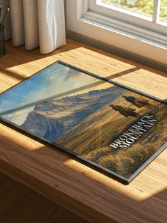 Brokeback Mountain watercolour book poster framed on wall – literary fiction wall art