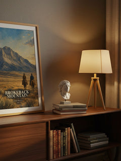 Brokeback Mountain watercolour print on bookshelf – Annie Proulx fan gift
