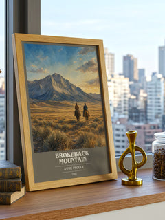 Brokeback Mountain book cover print framed by window – literary home decor