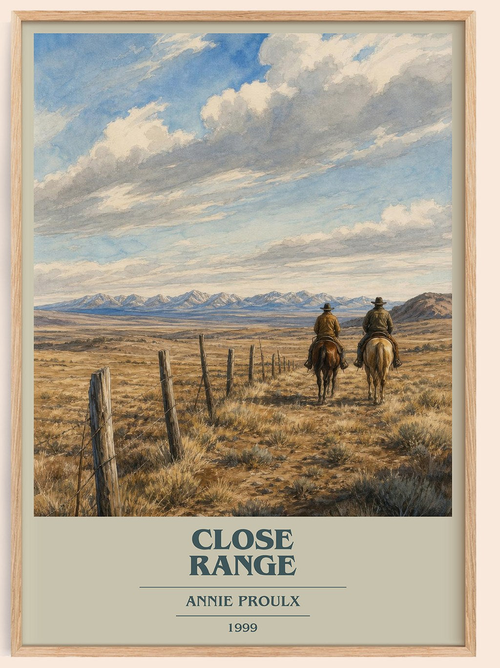 Close Range book cover book poster by Annie Proulx – framed literary art print