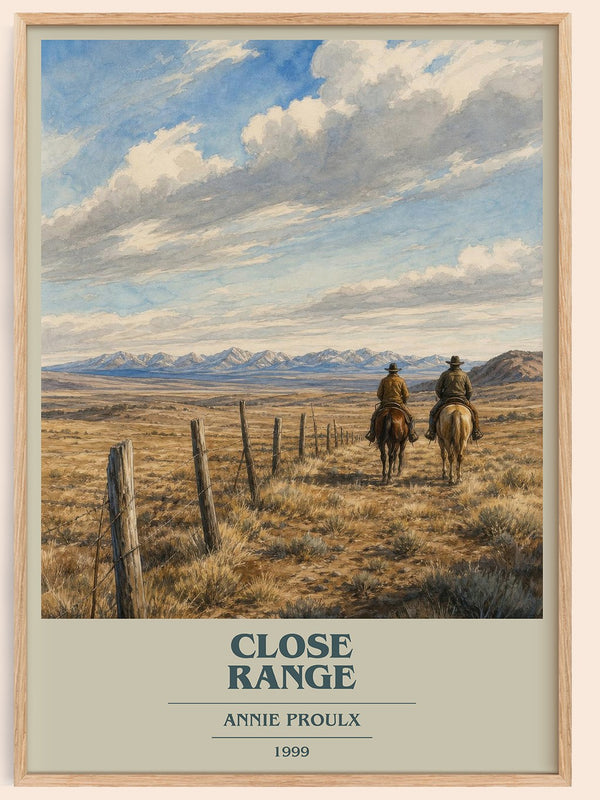 Close Range book cover book poster by Annie Proulx – framed literary art print
