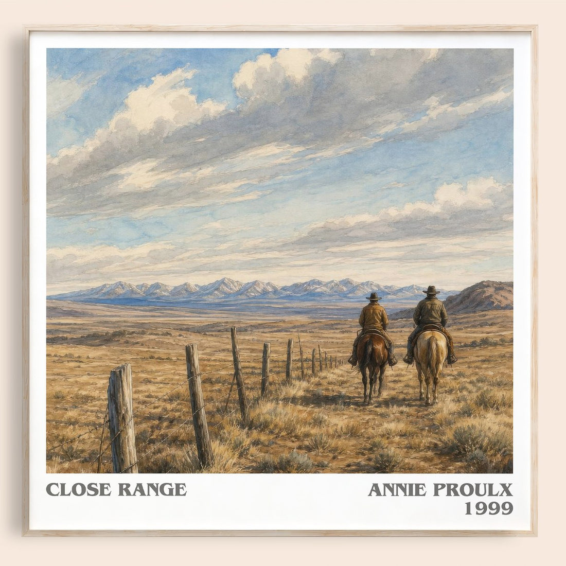 Close Range literary book poster by Annie Proulx – framed literary art print