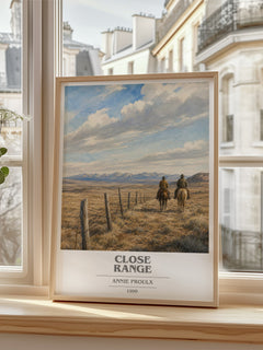 Close Range book cover poster colour and style options – Annie Proulx book art