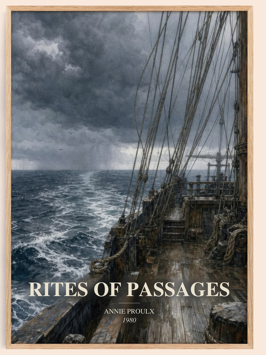Rites of passages watercolour book poster by Annie Proulx – framed literary art print
