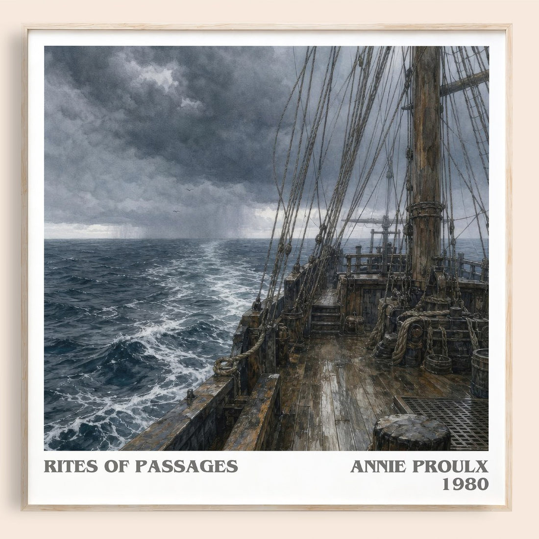 Rites of passages literary book poster by Annie Proulx – framed literary art print