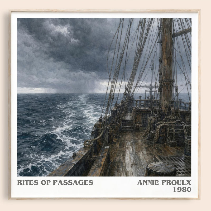 Rites of passages literary book poster by Annie Proulx – framed literary art print