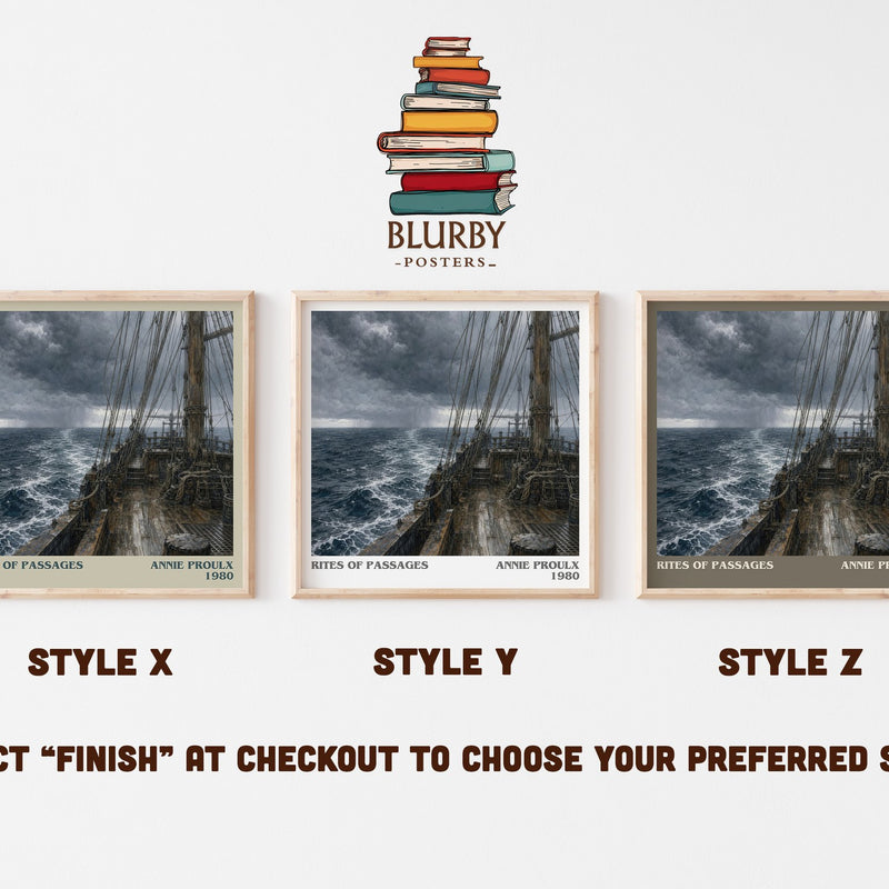 Rites of passages literary print in frame leaning in hallway – literary fiction wall art