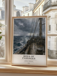 Rites of passages book cover poster colour and style options – Annie Proulx book art