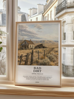 Bad Dirt bookish poster colour and style options – Annie Proulx book art