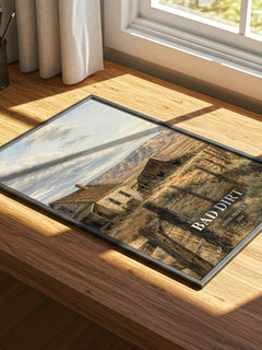 Bad Dirt watercolour book poster framed on wall – literary fiction wall art