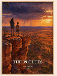 The 39 Clues watercolour book poster by Jude Watson – framed literary art print