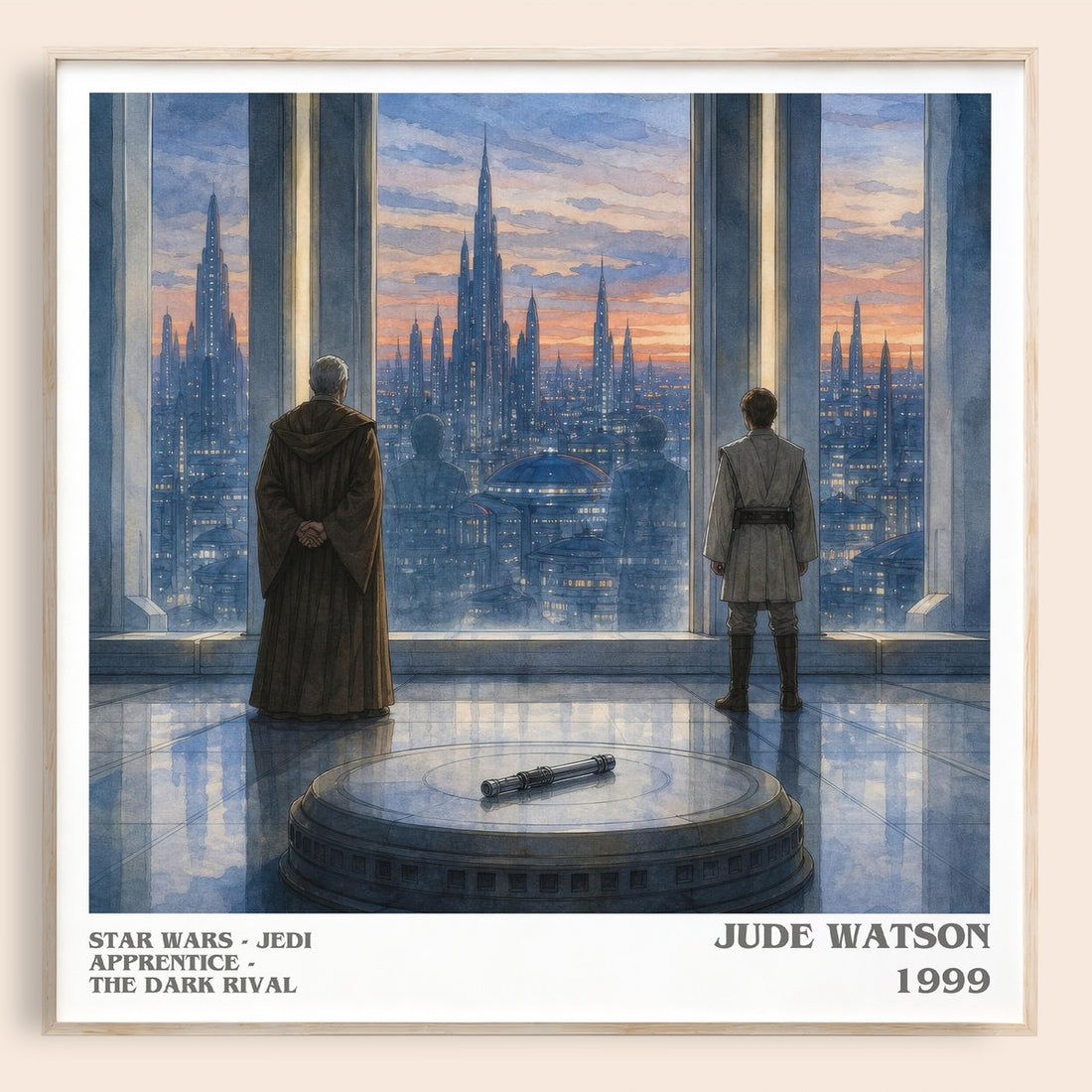Star Wars - Jedi Apprentice - The Dark Rival literary book poster by Jude Watson – framed literary art print