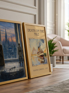 Star Wars - Jedi Apprentice - The Dark Rival watercolour print framed by window – literary home decor
