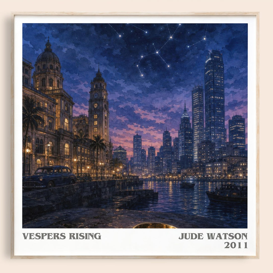 Vespers Rising literary book poster by Jude Watson – framed literary art print