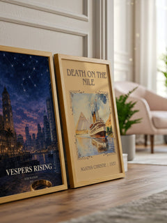Vespers Rising watercolour print framed by window – literary home decor