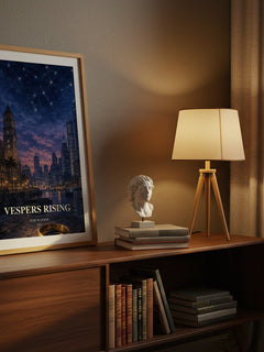 Vespers Rising watercolour print on bookshelf – Jude Watson fan gift