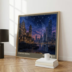 Vespers Rising literary print framed by window – literary home decor