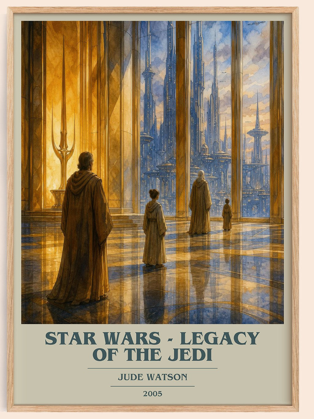 Star Wars - Legacy of the Jedi book cover book poster by Jude Watson – framed literary art print