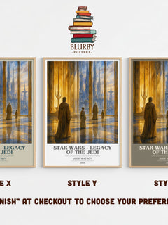 Star Wars - Legacy of the Jedi book cover print in frame leaning in hallway – sci fi wall art