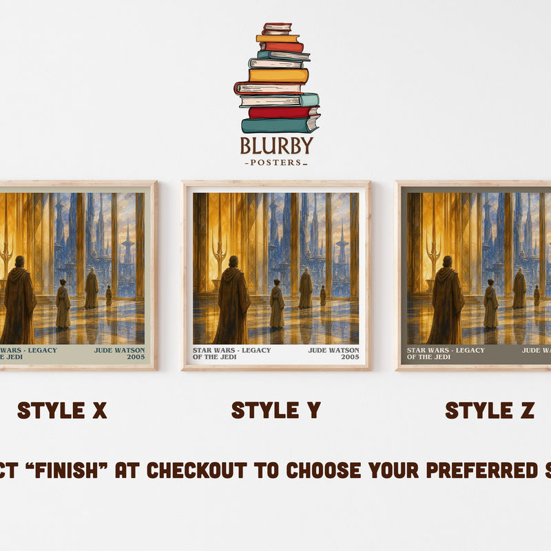 Star Wars - Legacy of the Jedi literary print in frame leaning in hallway – sci fi wall art