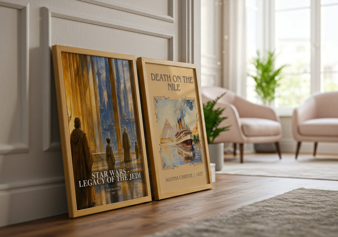 Star Wars - Legacy of the Jedi watercolour print framed by window – literary home decor