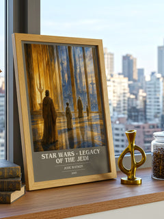 Star Wars - Legacy of the Jedi book cover print framed by window – literary home decor
