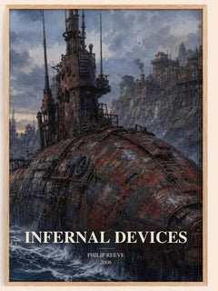 Infernal devices watercolour book poster by Philip Reeve – framed literary art print