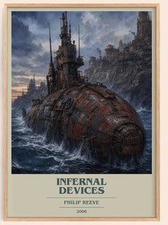 Infernal devices book cover book poster by Philip Reeve – framed literary art print