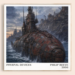 Infernal devices literary book poster by Philip Reeve – framed literary art print