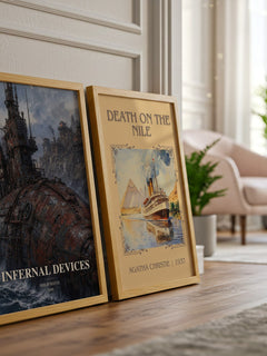 Infernal devices watercolour print framed by window – literary home decor