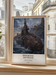 Infernal devices book cover poster colour and style options – Philip Reeve book art