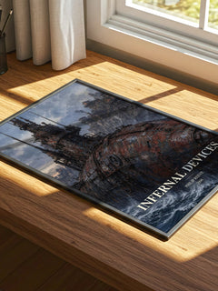 Infernal devices watercolour book poster framed on wall – young adult wall art