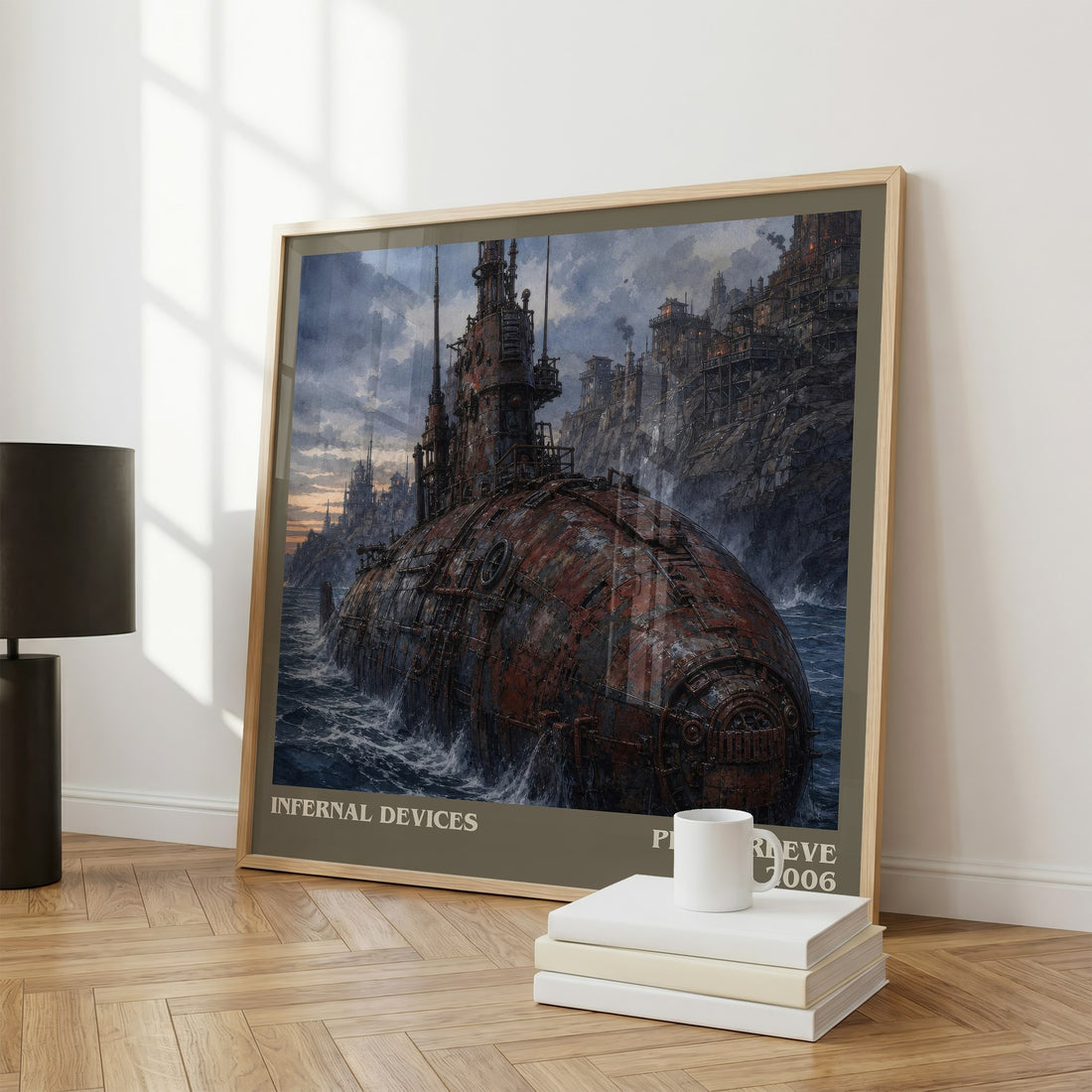 Infernal devices literary print framed by window – literary home decor