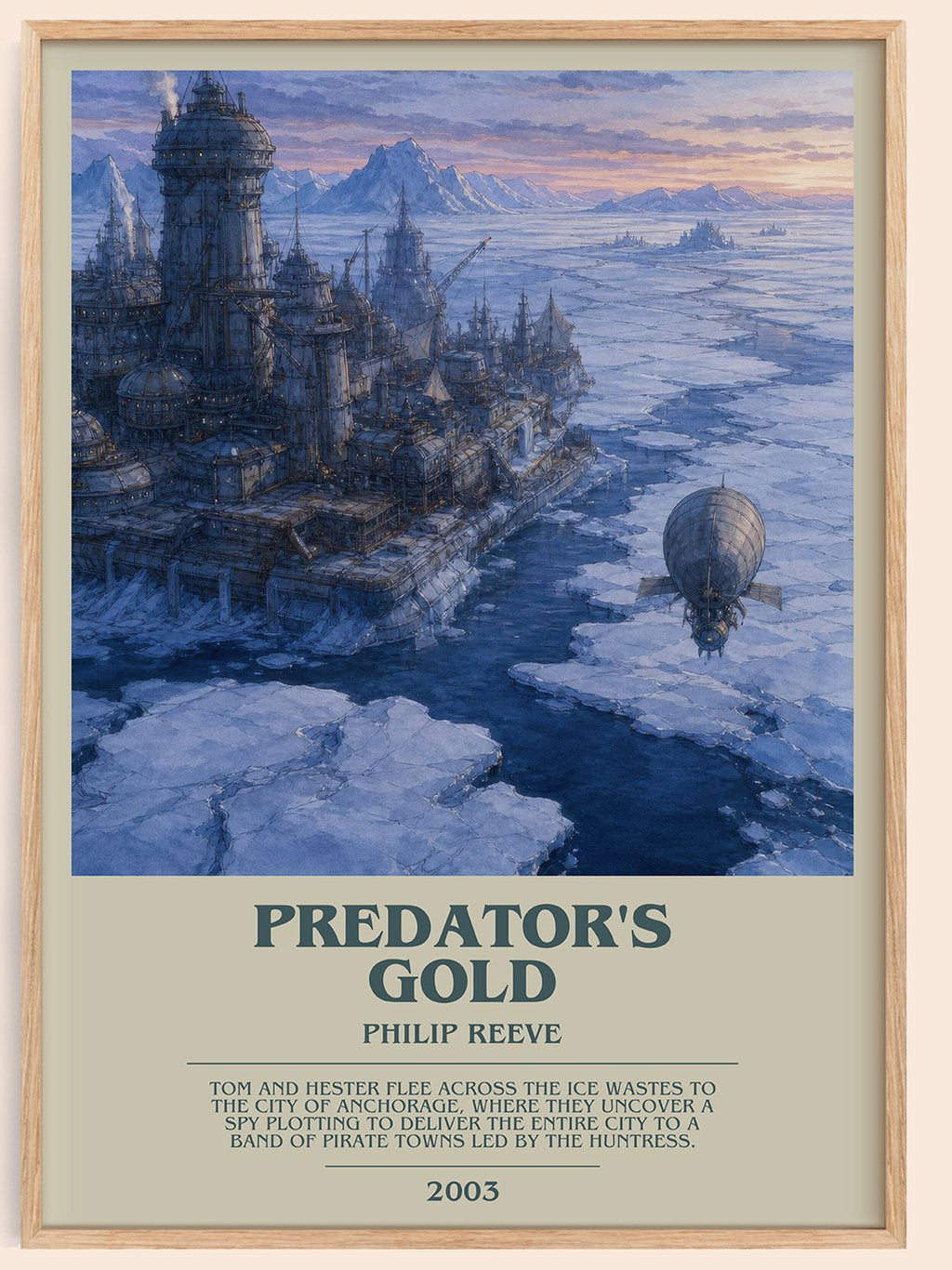 Predator's Gold bookish book poster by Philip Reeve – framed literary art print