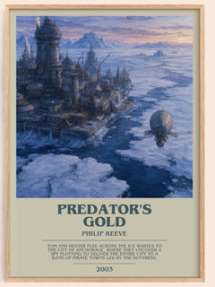 Predator's Gold bookish book poster by Philip Reeve – framed literary art print
