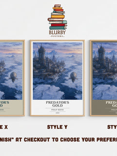 Predator's Gold Book Cover Poster by Philip Reeve – Style X, Y and Z side by side – choose your finish