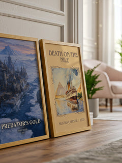 Predator's Gold watercolour print framed by window – literary home decor