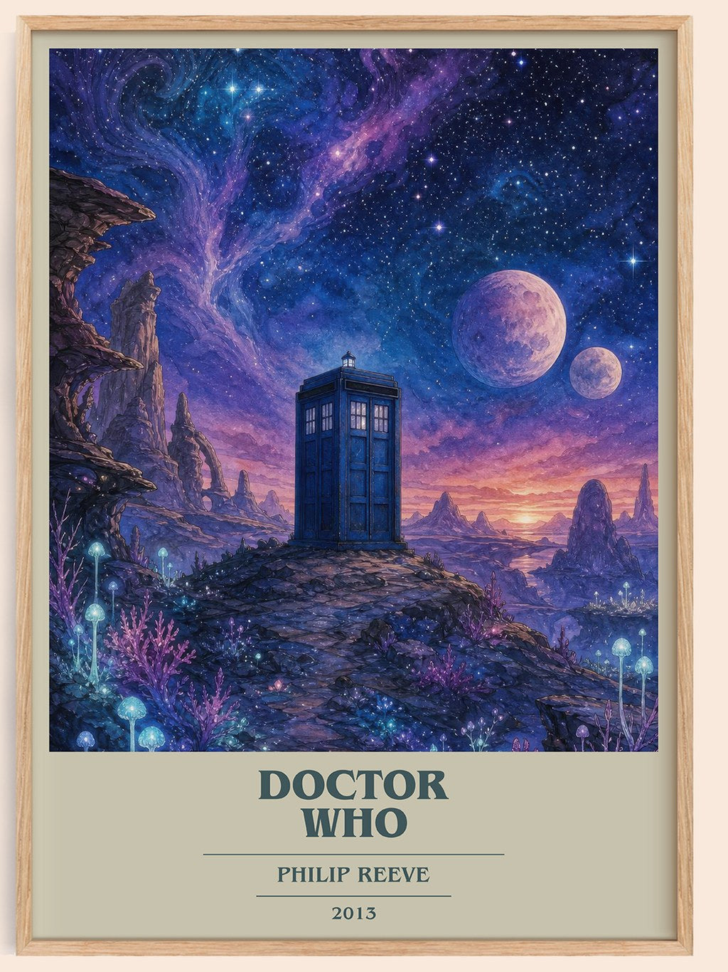 Doctor Who book cover book poster by Philip Reeve – framed literary art print