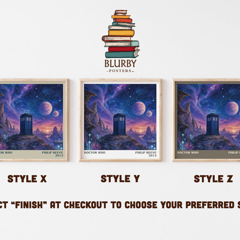 Doctor Who literary print in frame leaning in hallway – sci fi wall art