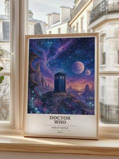 Doctor Who book cover poster colour and style options – Philip Reeve book art