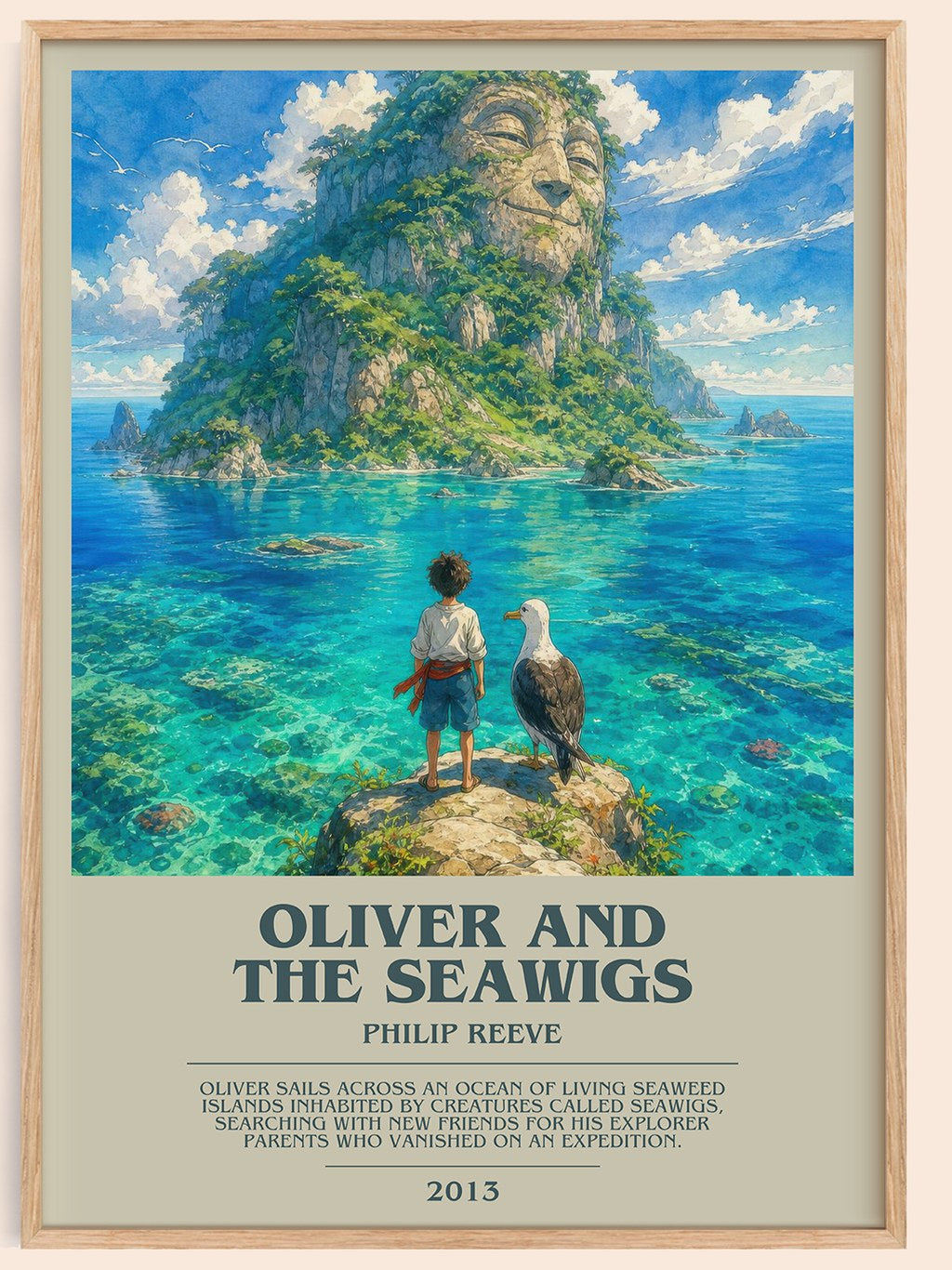 Oliver And The Seawigs bookish book poster by Philip Reeve – framed literary art print