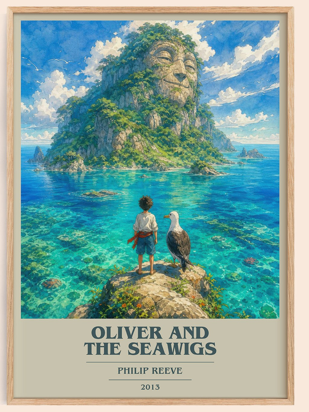 Oliver And The Seawigs book cover book poster by Philip Reeve – framed literary art print