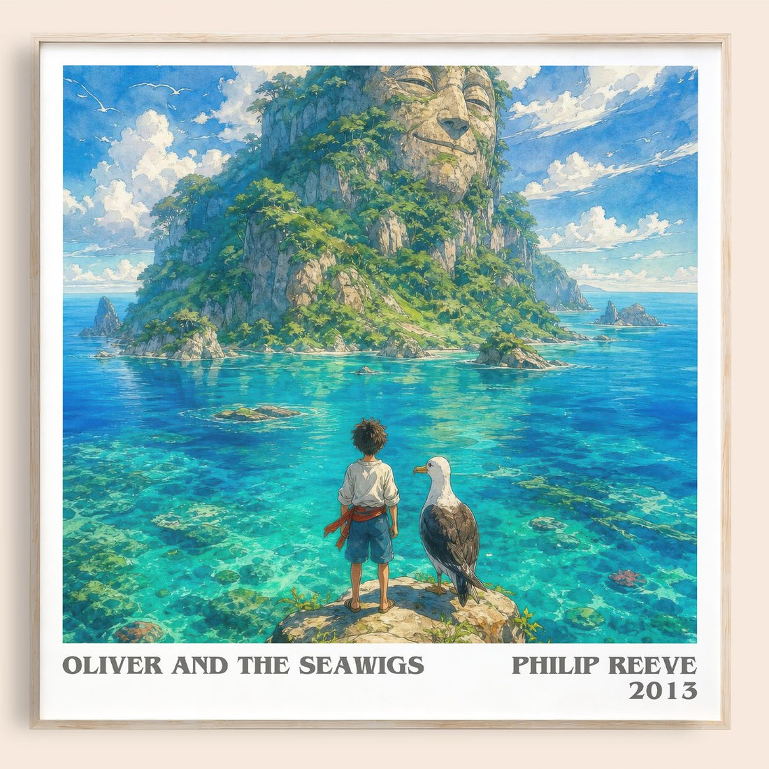 Oliver And The Seawigs literary book poster by Philip Reeve – framed literary art print