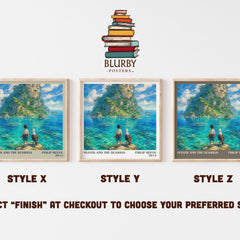 Oliver And The Seawigs Literary Art Print by Philip Reeve – Style X, Y and Z square prints side by side – choose your finish