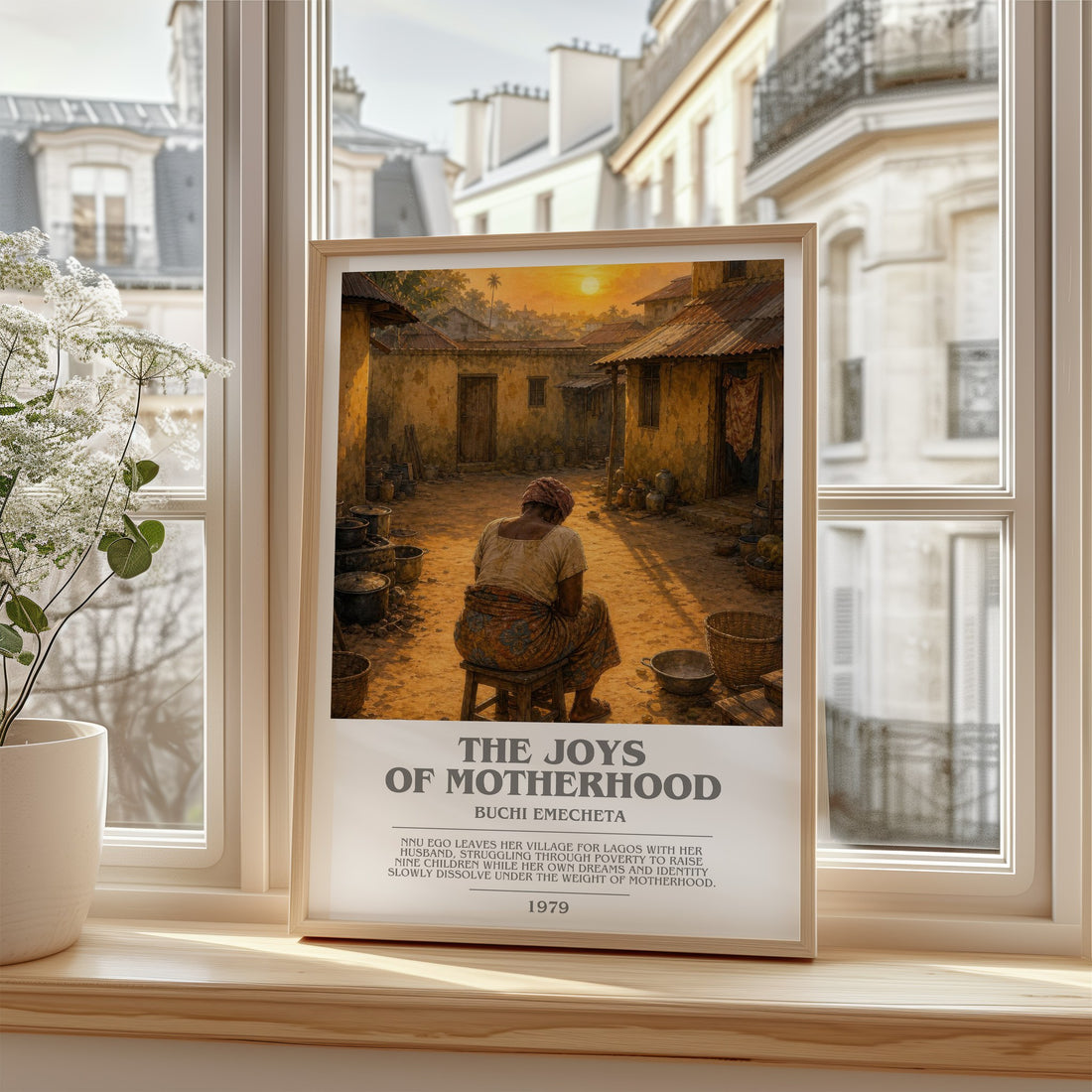 The Joys of Motherhood bookish poster colour and style options – Buchi Emecheta book art